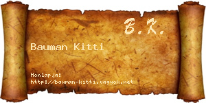 Bauman Kitti névjegykártya